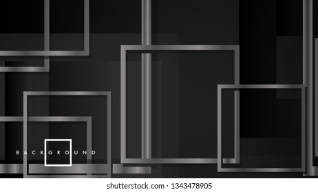 Vector Modern Abstract Squares Backgrounds . with a black and gray metal color gradient. eps 10 template