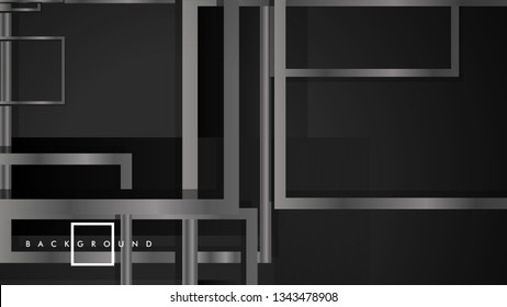 Vector Modern Abstract Squares Backgrounds . with a black and gray metal color gradient. eps 10 template