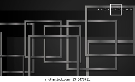 Vector Modern Abstract Squares Backgrounds . with a black and gray metal color gradient. eps 10 template