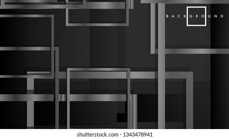 Vector Modern Abstract Squares Backgrounds . with a black and gray metal color gradient. eps 10 template