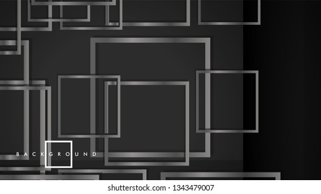 Vector Modern Abstract Squares Backgrounds . with a black and gray metal color gradient. eps 10 template