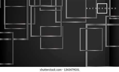 Vector Modern Abstract Squares Backgrounds . with a black and gray metal color gradient. eps 10 template