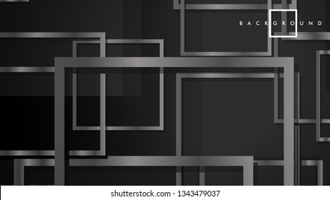 Vector Modern Abstract Squares Backgrounds . with a black and gray metal color gradient. eps 10 template