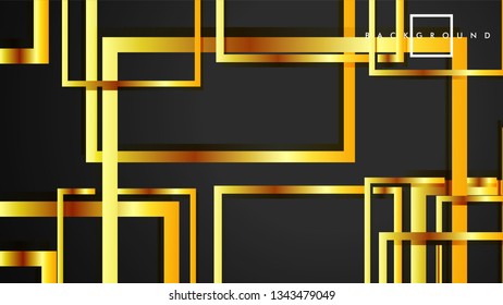 Vector Modern Abstract Squares Backgrounds . with a black and gold color gradient. eps 10 template