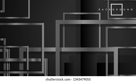 Vector Modern Abstract Squares Backgrounds . with a black and gray metal color gradient. eps 10 template