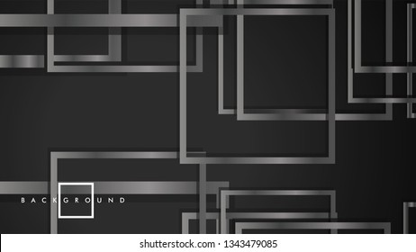 Vector Modern Abstract Squares Backgrounds . with a black and gray metal color gradient. eps 10 template