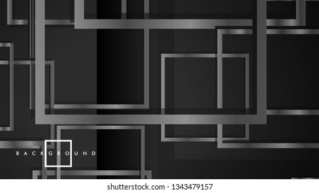 Vector Modern Abstract Squares Backgrounds . with a black and gray metal color gradient. eps 10 template