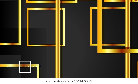 Vector Modern Abstract Squares Backgrounds . with a black and gold color gradient. eps 10 template