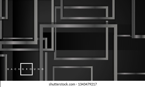 Vector Modern Abstract Squares Backgrounds . with a black and gray metal color gradient. eps 10 template