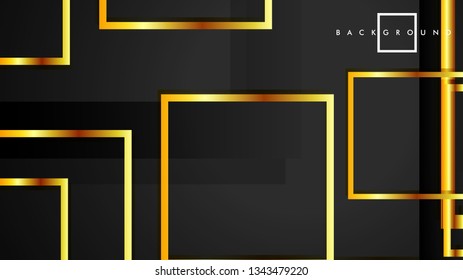 Vector Modern Abstract Squares Backgrounds . with a black and gold color gradient. eps 10 template
