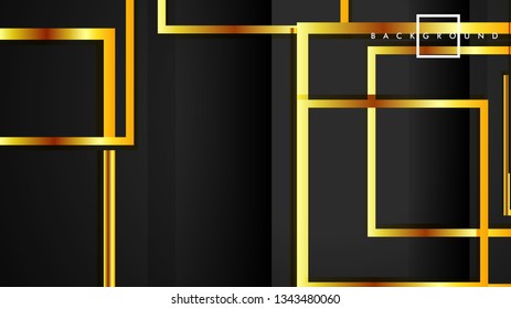 Vector Modern Abstract Squares Backgrounds . with a black and gold color gradient. eps 10 template