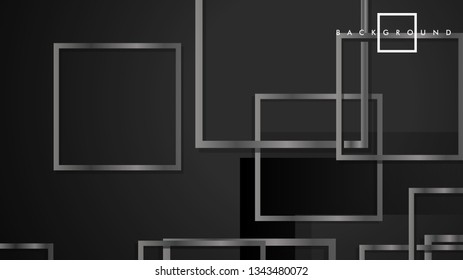 Vector Modern Abstract Squares Backgrounds . with a black and gray metal color gradient. eps 10 template