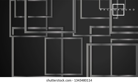 Vector Modern Abstract Squares Backgrounds . with a black and gray metal color gradient. eps 10 template
