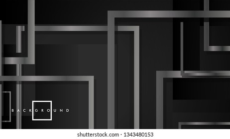 Vector Modern Abstract Squares Backgrounds . with a black and gray metal color gradient. eps 10 template