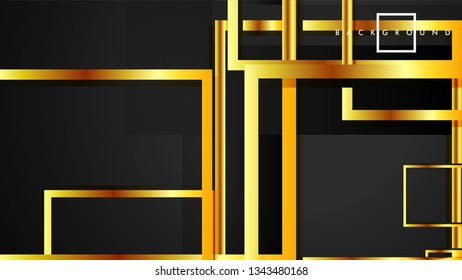 Vector Modern Abstract Squares Backgrounds . with a black and gold color gradient. eps 10 template