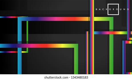 Vector Modern Abstract Squares Backgrounds . with a black and rainbow color gradient. eps 10 template