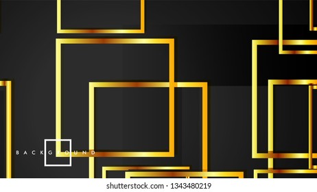 Vector Modern Abstract Squares Backgrounds . with a black and gold color gradient. eps 10 template