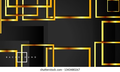 Vector Modern Abstract Squares Backgrounds . with a black and gold color gradient. eps 10 template