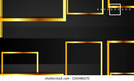 Vector Modern Abstract Squares Backgrounds . with a black and gold color gradient. eps 10 template