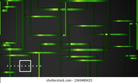 Vector Modern Abstract Squares Backgrounds . with a black and green metal color gradient. eps 10 template