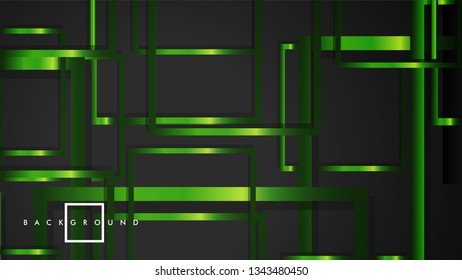 Vector Modern Abstract Squares Backgrounds . with a black and green metal color gradient. eps 10 template