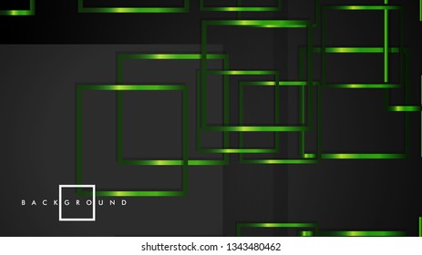 Vector Modern Abstract Squares Backgrounds . with a black and green metal color gradient. eps 10 template