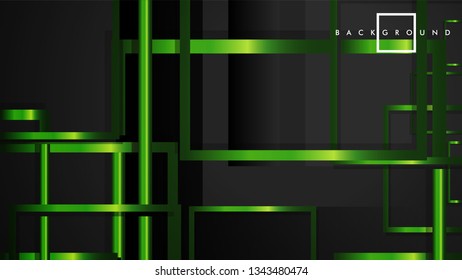 Vector Modern Abstract Squares Backgrounds . with a black and green metal color gradient. eps 10 template