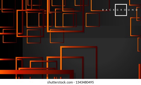 Vector Modern Abstract Squares Backgrounds . with a black red orange gradient. eps 10 template