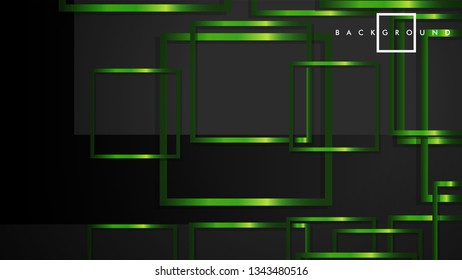 Vector Modern Abstract Squares Backgrounds . with a black and green metal color gradient. eps 10 template