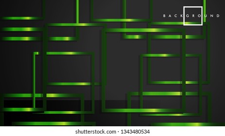 Vector Modern Abstract Squares Backgrounds . with a black and green metal color gradient. eps 10 template