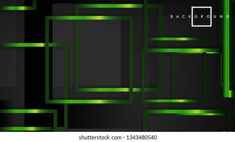 Vector Modern Abstract Squares Backgrounds . with a black and green metal color gradient. eps 10 template