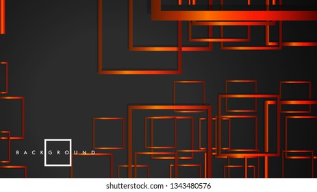 Vector Modern Abstract Squares Backgrounds . with a black orange gradient. eps 10 template