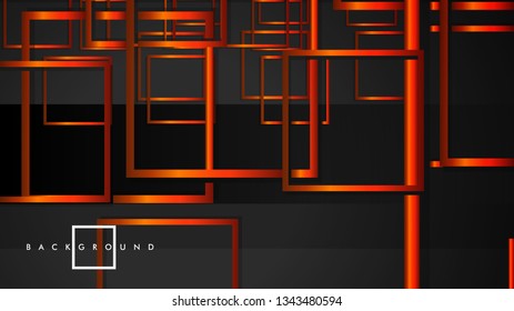 Vector Modern Abstract Squares Backgrounds . with a black orange gradient. eps 10 template