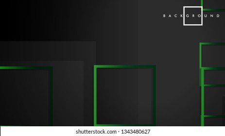 Vector Modern Abstract Squares Backgrounds . with a black green gradient. eps 10 template