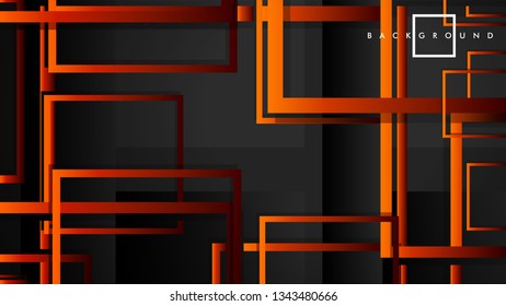 Vector Modern Abstract Squares Backgrounds . with a black red orange gradient. eps 10 template