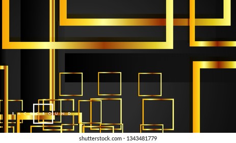 Vector Modern Abstract Squares Backgrounds . with a black and gold color gradient. eps 10 template