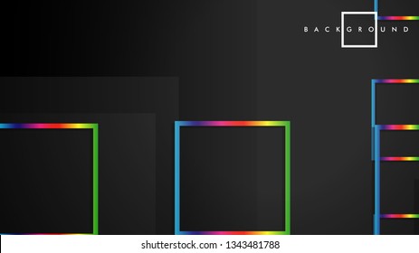 Vector Modern Abstract Squares Backgrounds . with a black and rainbow color gradient. eps 10 template