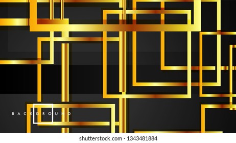Vector Modern Abstract Squares Backgrounds . with a black and gold color gradient. eps 10 template