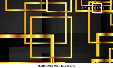 Vector Modern Abstract Squares Backgrounds . with a black and gold color gradient. eps 10 template