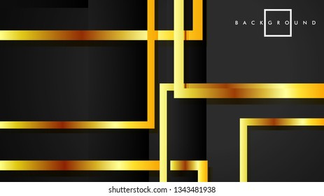 Vector Modern Abstract Squares Backgrounds . with a black and gold color gradient. eps 10 template