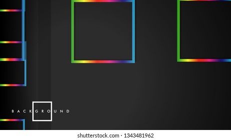 Vector Modern Abstract Squares Backgrounds . with a black and rainbow color gradient. eps 10 template