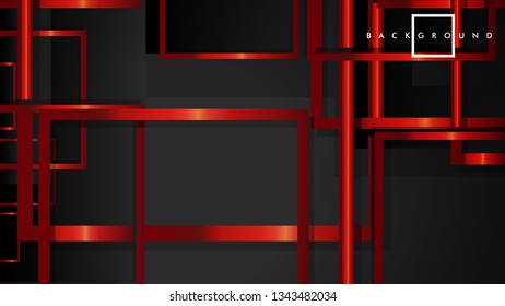 Vector Modern Abstract Squares Backgrounds . with a black and red metal color gradient. eps 10 template