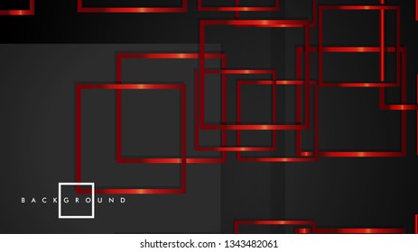 Vector Modern Abstract Squares Backgrounds . with a black and red metal color gradient. eps 10 template