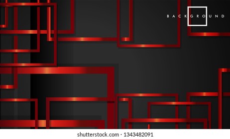 Vector Modern Abstract Squares Backgrounds . with a black and red metal color gradient. eps 10 template