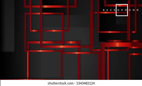 Vector Modern Abstract Squares Backgrounds . with a black and red metal color gradient. eps 10 template