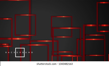 Vector Modern Abstract Squares Backgrounds . with a black and red metal color gradient. eps 10 template