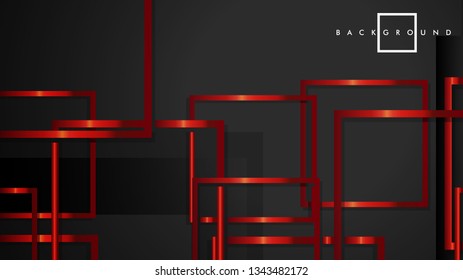 Vector Modern Abstract Squares Backgrounds . with a black and red metal color gradient. eps 10 template