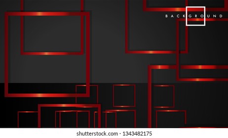 Vector Modern Abstract Squares Backgrounds . with a black and red metal color gradient. eps 10 template
