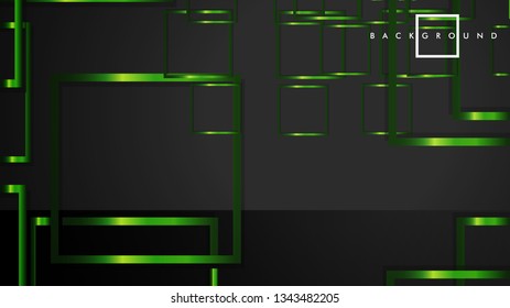 Vector Modern Abstract Squares Backgrounds . with a black and green metal color gradient. eps 10 template