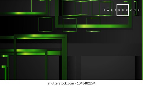 Vector Modern Abstract Squares Backgrounds . with a black and green metal color gradient. eps 10 template